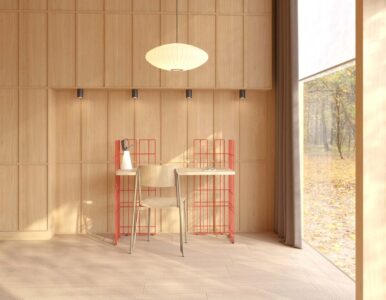 bureau wire dans maison d'architecte bois